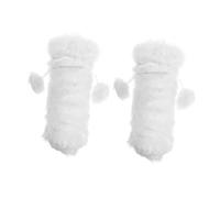 VERDANVERSE 2Pcs Christmas Wine Bottle Covers Plush Drawstring Wine Bags White Faux Fur Bottle Carrier Bags for Holiday Party Decorations and Xmas Packaging