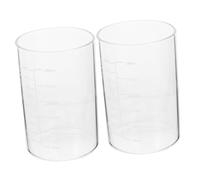 VERDANVERSE 2pcs Clear Glass Cups with Scale Milk and Water Containers for Coffee Tea Hot Beverages Multi-use Glass Milk Jars for Home and Office Random Color