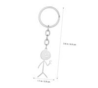 VERDANVERSE 2Pcs Couple Keychains Stainless Steel Metal Keyrings with Heart Matchstick Figure Design, Novelty Funny Key Chains for Men and Women, Valentine’s Day Accessory