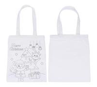 VERDANVERSE 2pcs DIY Painting Canvas Tote Bags for, Eco-friendly Blank and Christmas Tree Design, Large Reusable Cotton Canvas Bags for ’ Art and Craft Activities