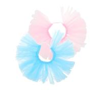 VERDANVERSE 2pcs Dog Tulle Tutu Skirt Soft Lace Pet Dress for Dogs Stylish Cosplay Outfit Birthday Party Costume Elegant Puppy Clothes in Pink and Blue