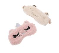 VERDANVERSE 2pcs Eye Breathable Cat Design for Comfortable Napping Lightweight Light Blocking Eye Shade for Travel Home Camping White