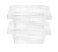 VERDANVERSE 2pcs Fish Tank Incubator Box with Divider for Betta Fish Aquarium Wear Resistant Breeding Hatchery Practical Lightweight with Suction Cup