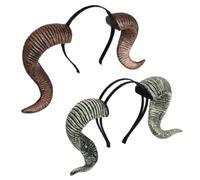 VERDANVERSE 2pcs Halloween Ram Horn Headbands for Photo Shoots and Halloween Party, Pu Foam Material, Easy to Match Outfit, Unique and Festive Cosplay Head Decoration