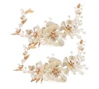 VERDANVERSE 2pcs Handcrafted Pearl Bridal Hair Vine with Rhinestone Accents Elegant Wedding Headband for Brides and Adaptable Design for Classic and Modern Styles