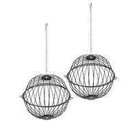 VERDANVERSE 2pcs Hanging Chicken Feeder Hanging Fat Ball Feeder Space Saving Storage Efficient Nesting Support Stainless Steel Metal 12.99x5.12x5.12in Outdoor Bird Feeding Station Suitable