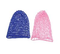 VERDANVERSE 2pcs Long Sleeping Hat Hair Protector Net Hair Cap Handcraft Crochet for Women Suitable for Night Use Royal Blue and Pink