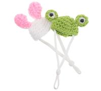 VERDANVERSE 2PCS Mini Knitted Pet Hats Frog and Bunny Design Lightweight Puppy Costume Caps for Cats Dogs Hamsters Kittens Party Holiday Headgear Cute Small Animal Accessories