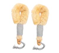 VERDANVERSE 2pcs Natural Exfoliating Sisal Body Brush with Long Handle for Wet and Dry Brushing Massage and Circulation Improvement Sustainable Bath Scrubber for Smooth Healthy Skin