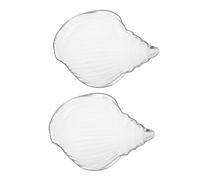VERDANVERSE 2pcs Ocean Series Fruit Dish Snack Tray Creative Crystal Glass Food Display Plates with Gold Rim Decorative Multi Functional Serving Platters for Home Dining and Parties