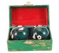 VERDANVERSE 2pcs Panda Green Baoding Hand Balls with Chime for Chinese Health Exercise Muscle Strengthening Stress Relief Grip Strength Training and Hand Massage Therapy