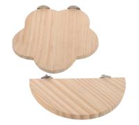 VERDANVERSE 2pcs Parakeet Perch Platform Budgie Cage Accessory Khaki Wooden Stand Supports Healthy Paw Movement Enhances Muscle Strength Indoor Tabletop Use