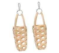 VERDANVERSE 2PCS Parrot Foraging Baskets Fun Biting with Hook for Pet Chickens Easy to Use and Durable Feeding Accessory for Birds Natural and Safe Materials