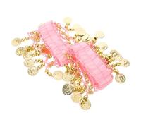 VERDANVERSE 2Pcs Pink Belly Dancer Ankle Bells Set with Sparkling Metal Coins, Rhythmic Jingle Anklets for Indian Dance Performances and Belly Dance Practice