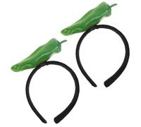 VERDANVERSE 2pcs Plush Chili Pepper Headbands Hair Accessories with Realistic Look and Comfortable Wear, Food Themed Hairbands for Party and Photo Props, Novelty Vegetable Headwear for Women