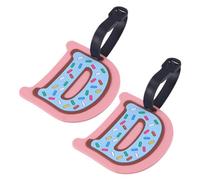 VERDANVERSE 2Pcs PVC Soft Alphabet Luggage Tags for Travel Suitcases Handbags Durable Hanging Labels with Unique Design for Easy Identification