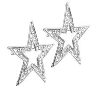 VERDANVERSE 2pcs Rhinestone Star Brooch Pin for Women Vintage Scarf Accessory Elegant Lapel Pins for Business Wedding Mothers Day Gift Stylish Star Shaped Fashion Jewelry