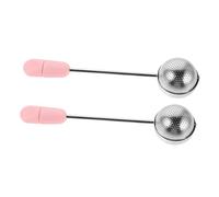 VERDANVERSE 2pcs Rotary Handle Stainless Steel Tea Strainer Pink Mesh Sifter Shaker for Loose Leaf Tea Powdered Sugar Flour and Spice Dusting Portable Stainless Steel Infuser Filter