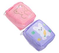 VERDANVERSE 2Pcs Sanitary Pad Storage Pouch with Zipper Portable Small Menstrual Napkin Organizer Bags for Women Teen Convenient Travel and Daily Use Random Color