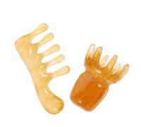 VERDANVERSE 2Pcs Scalp Massage Comb Handheld Scraping Tool for Head Care Acupoint Massage and Relaxation Durable Beeswax Easy to Carry for Home and Travel Use