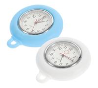 VERDANVERSE 2pcs Silicone Nurse Pocket Watch Set with White and Navy Blue Jelly Strap, Handmade Quartz Dial, Medical Fob Watch Accessories for Healthcare Professionals