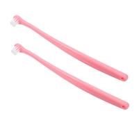 VERDANVERSE 2pcs Soft Bristled Pet Toothbrush with Long Handle Round Head Dental Care Kit for Cats and Dogs Pink Cat Tooth Brushing Kit for Daily Oral Cleaning and Fresh Breath
