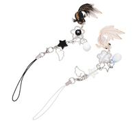 VERDANVERSE 2pcs Stylish Fish Phone Charm String Keychain Durable and Versatile Decoration for Phones Bags Keys Symbol of Luck and Prosperity
