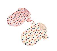 VERDANVERSE 2PCS Thick Fleece Dog Sweaters for Small Medium Dogs Female Puppy Clothes Warm Soft Pullover Autumn Winter Pet Clothing in Beige Pink with Heart Pattern Comfortable