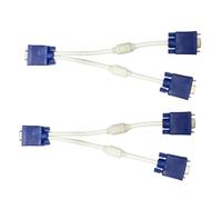VERDANVERSE 2PCS Vga Male to Dual Female Adapter Cable Vga Splitter for LCD Monitor Screen Mirroring Abs Coated Flexible Video Converter Cord for Support