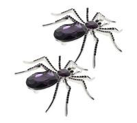 VERDANVERSE 2pcs Vintage Rhinestone Spider Brooch Bling Insect Jewelry Decoration for Women Men Suit Hat Bag Skirt Elegant Halloween Lapel Pin Badge for Spider Lovers Versatile Classic