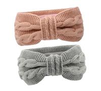 VERDANVERSE 2pcs Winter Warm Knitted Headbands for Women Elastic Twisted Ear Warmer Hairbands Soft Head Wraps for Cold Weather Comfortable