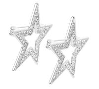VERDANVERSE 2pcs Zinc Alloy Star Brooch Pin Stylish Rhinestone Lapel Pins for Men Women Elegant Decorative Accessories for Clothing Bags