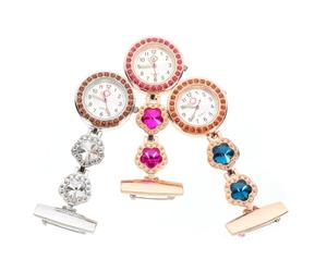 VERDANVERSE 3 Pcs Nurse Pocket Watch Brooch, Zinc Alloy, Portable and Simple to Operate, Assorted Colours, Practical Fob Watch for Nursing and Everyday Use Random Color