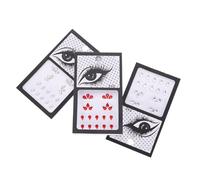 VERDANVERSE 3 Sets of Self-adhesive Face Gems Stickers with Assorted Color Resin Pearls, Decorative Eye Jewels for Day of The Dead and Role Playing, Safe Materials, Different Shapes
