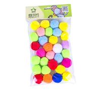 VERDANVERSE 30pcs Colorful Plush Pom Poms Elastic Cat Balls Sturdy Chew Resistant Toy for Indoor Cat Play Kitten Interactive Pet