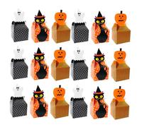 VERDANVERSE 30pcs Halloween Candy Case Cake Storage Boxes Ghost, Black Cat, Pumpkin - Baking Food Wrapping and Treat Storage for Party and Trick or Treat
