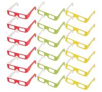VERDANVERSE 36Pcs 3D Diffraction Paper Glasses Prism Eyewear with Red, Green, Yellow Lenses for Birthday Parties, Festivals, and Carnival Events