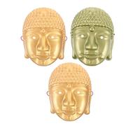 VERDANVERSE 3pcs Ancient Chinese Buddha Cosplay Masks Full Face Plastic Buddhist Mask with Elastic Band for Masquerade, Festival, Dance Party and Costume Accessories