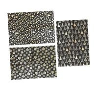 VERDANVERSE 3pcs Black Christmas Wrapping Paper with Golden Foil Snowflake Tree Reindeer Patterns Metallic Shine Sheets for Holiday Parties Tear-resistant Wrap for Birthdays and Office