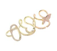 VERDANVERSE 3pcs Detachable Zircon Nail Rings for Women Elegant Fingertip Jewelry for Easy Cleaning and Versatile Nail Art for Enhancing Hand Beauty and Comfort