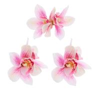 VERDANVERSE 3pcs Faux Cymbidium Hair Clips Tropical Floral Accessories for Weddings Beach Parties Spring Outings Cloth Design Lifelike Appearance for Women Girls