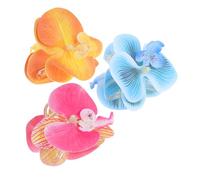 VERDANVERSE 3pcs Large Flower Hair Clips for Women Artificial Butterfly Orchid Claw Clips for Long Thick Hair Romantic Hairpins for Daily Wear Special Occasions