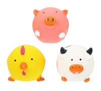 VERDANVERSE 3pcs Latex Puppy Dog Teething Squeak Toys Creative Design Unique Shape Assorted Colours Anxiety Relief Interactive Pet Toy for Dogs