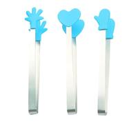 VERDANVERSE 3Pcs Mini Silicone Kitchen Tongs with Stainless Steel Handle Portable Food Clips for Baking and Ice Sugar Cubes Non Fade Cooking Gadgets
