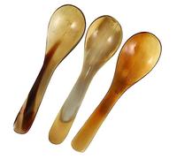 VERDANVERSE 3Pcs Natural Horn Coffee Spoons Small Dessert Serving Scoops Kitchen Accessories for Coffee Honey Beverages and Cake Mixing