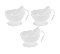 VERDANVERSE 3pcs Non-Skid Scoop Bowls for Elderly with Suction Base and Handles, High Edge Wide Mouth Adaptive Dinnerware for Patient Care and Independent Dining at Home