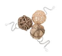 VERDANVERSE 3pcs Parakeet Chew Toy Set Natural Rattan for Parrots Interactive Bird Toys for Cage Accessories Promotes Healthy Beak Maintenance and Active Play