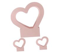 VERDANVERSE 3pcs Pink Heart-shaped Flower Boxes Paper Bouquet Wrapping Case Set 30x29.5x7cm Waterproof Handheld Floral Packing Boxes for Valentine’s Day and Wedding Arrangements