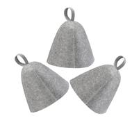 VERDANVERSE 3pcs Reusable Felt Sauna Cap for Men and Women Absorbent Bath Hat for Sauna and Bathhouse Comfortable Insulation for Warmth and Easy Portability Grey