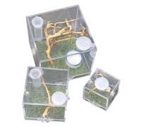 VERDANVERSE 3pcs Transparent Acrylic Spider Habitat Box Jumping Spider Feeding Box Compact Terrarium for Reptiles and Insects Easy Observation and Cleaning for Pet Owners